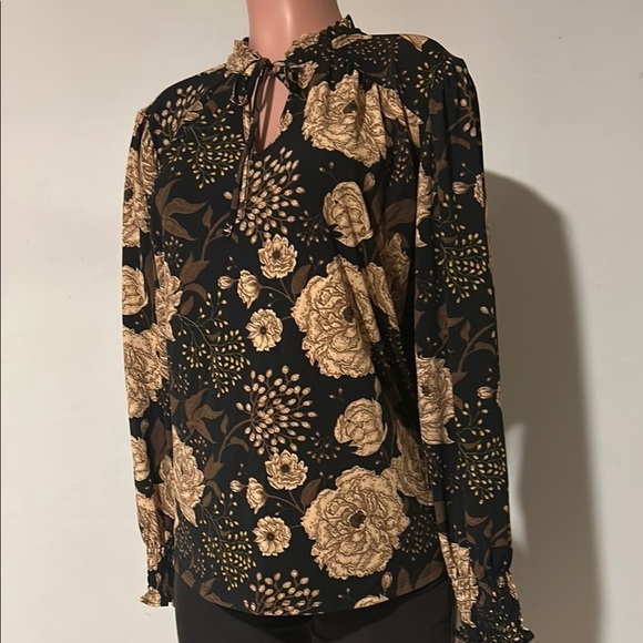 Adrianna Papell Tops - Adrianna Papell Floral Top Tunic Long Sleeve Size X Large
